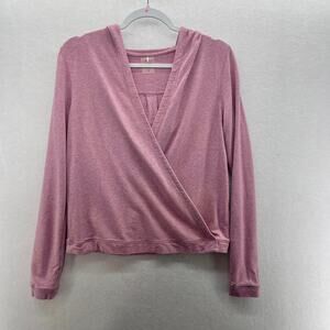 CALIA Carrie Underwood Effortless Mesa Rose Hooded Snap Front Cross Sweatshirt
